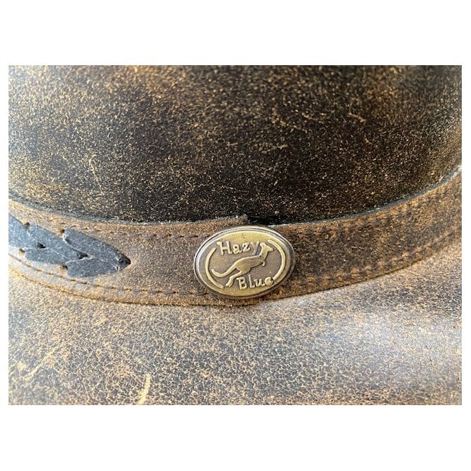 Hazy Blue Unisex Cowboy Distressed Leather Hat - Detroit - Premium clothing from Hazy Blue - Just $24.99! Shop now at Warwickshire Clothing