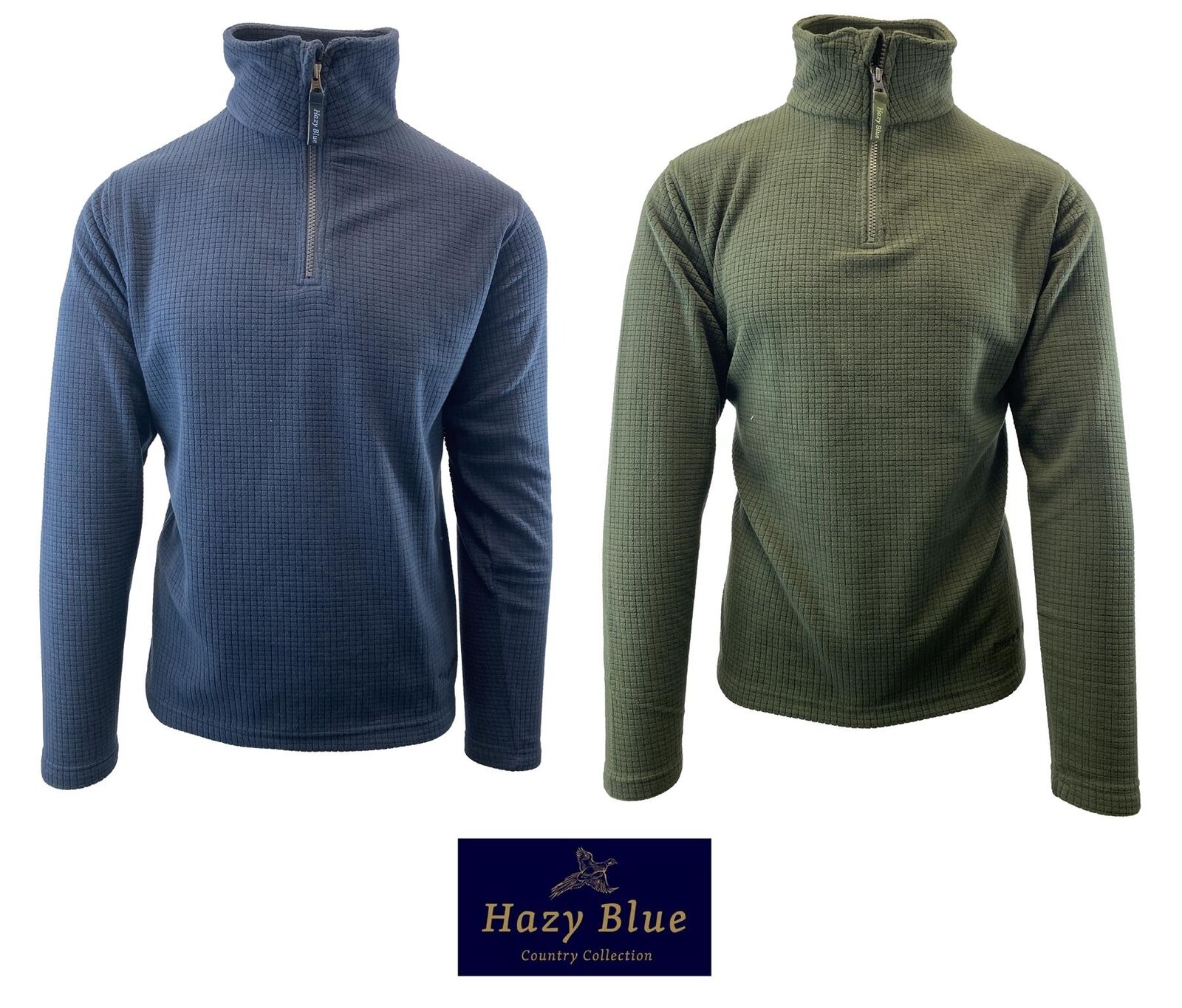 Hazy Blue Mens Half Zip Pullover Fleece - Brooklyn