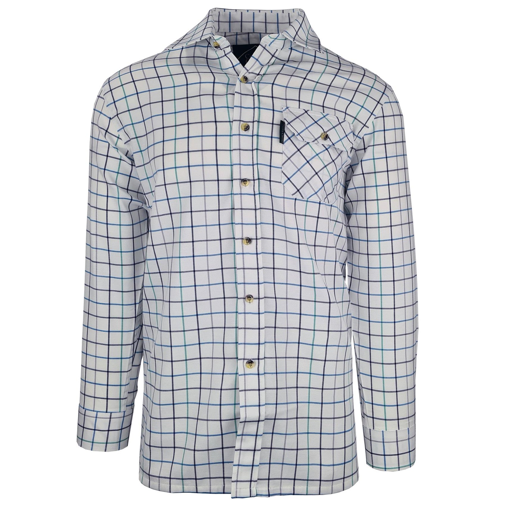 Country Classics Mens Long Sleeve Country Check Shirt - Blenheim Teal