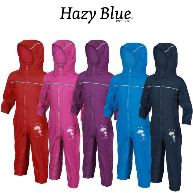 Hazy Blue Rain Drop Waterproof All In One Rain & Puddle Suit
