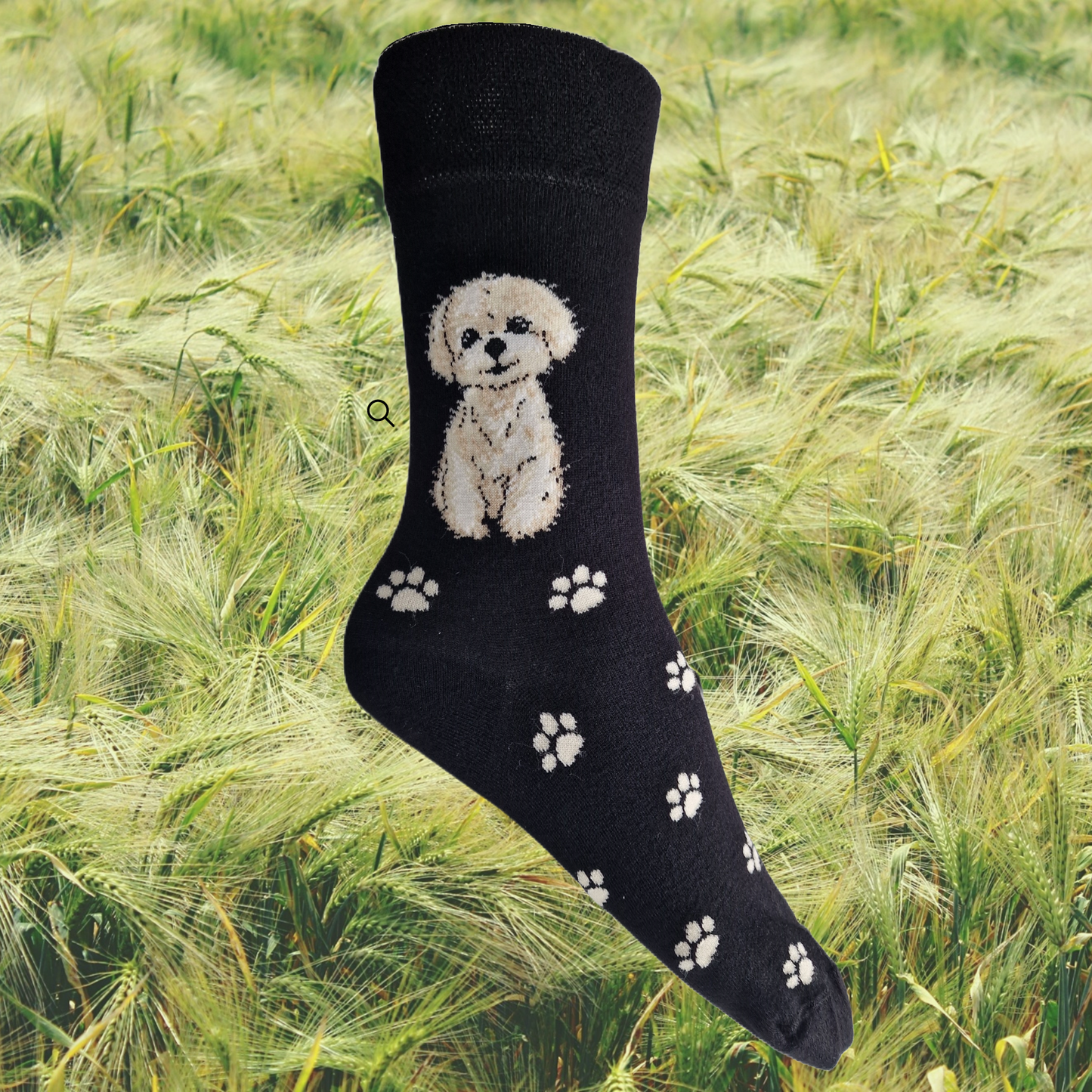 Hazy Blue Womens Dog Socks Bamboo Blend Size 4 to 8