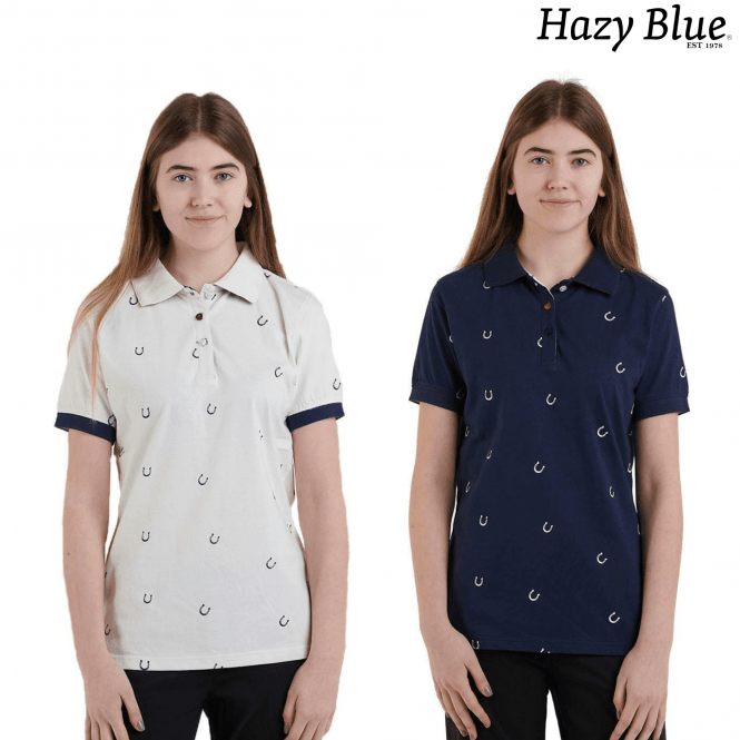 Hazy Blue Womens Short Sleeve Polo Shirt - Pippa