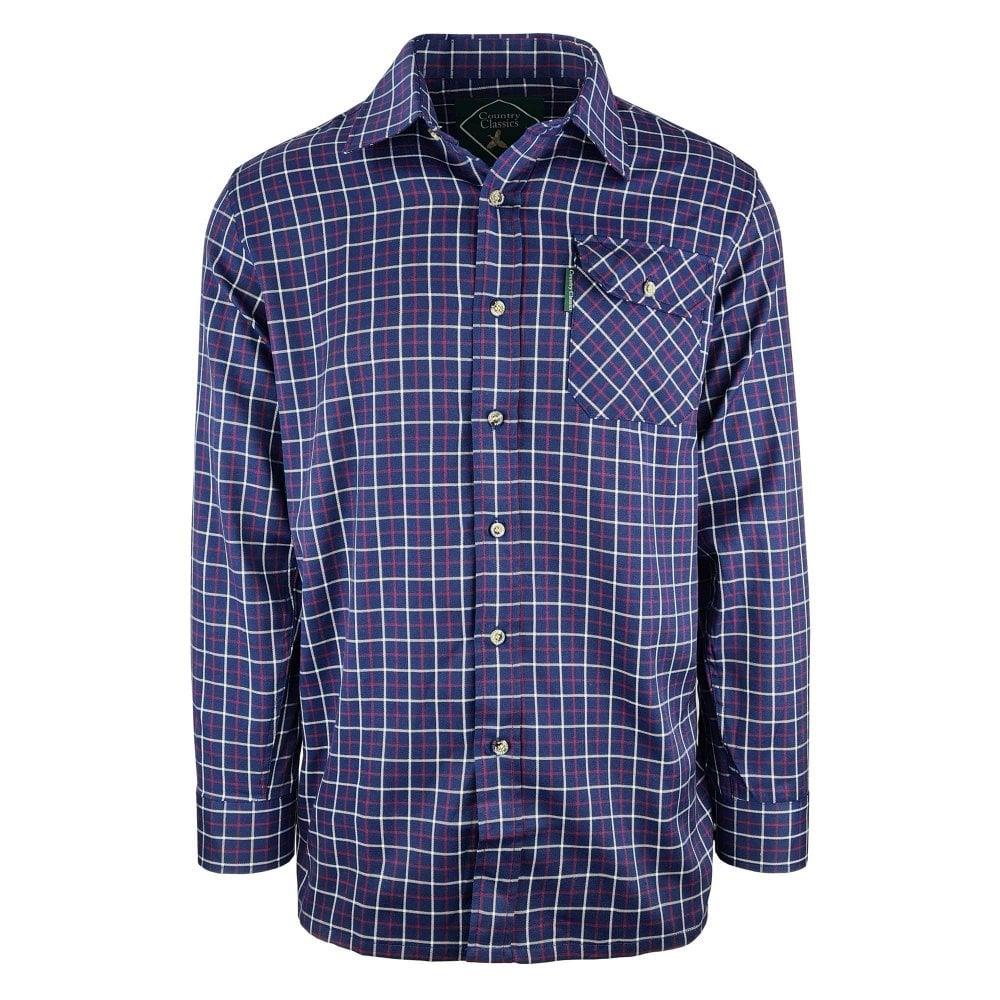 Country Classics Mens Long Sleeve Country Check Shirt - Fontwell Navy