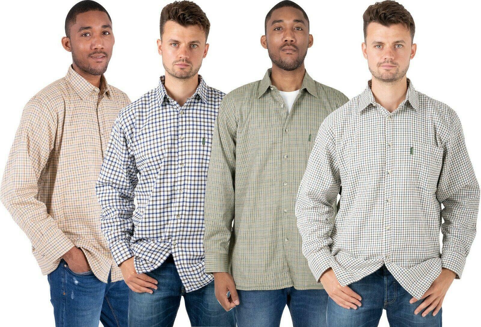 Hazy Blue Mens Long Sleeve Micro Fleece Lined Button Country Check Warm Shirts - Premium clothing from Hazy Blue - Just $24.99! Shop now at Warwickshire Clothing