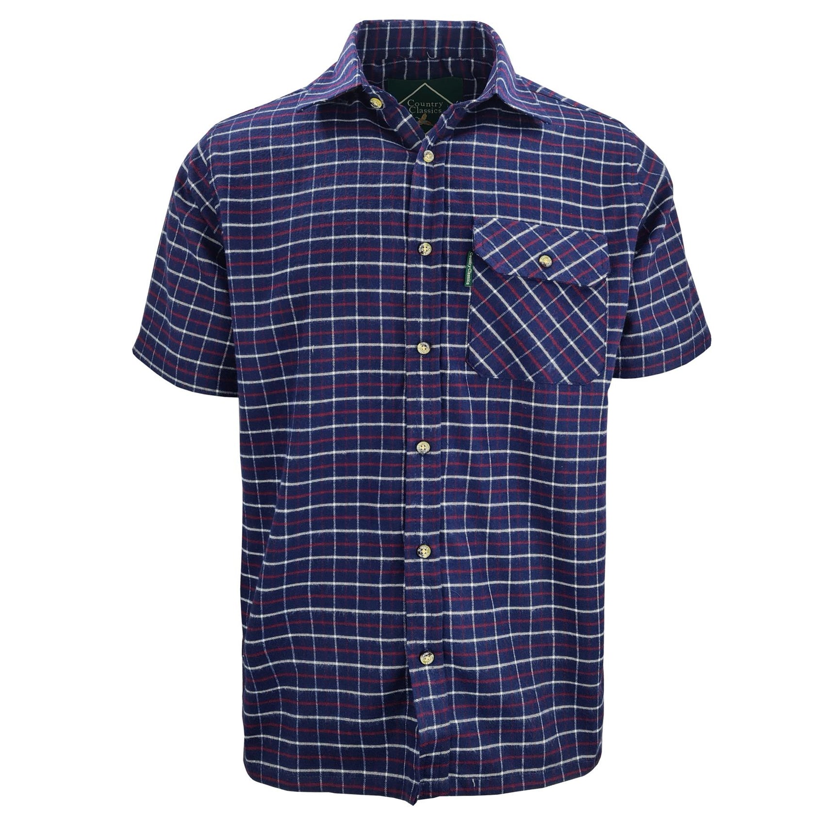 Country Classics Mens Short Sleeve Check Shirt - Fontwell Navy