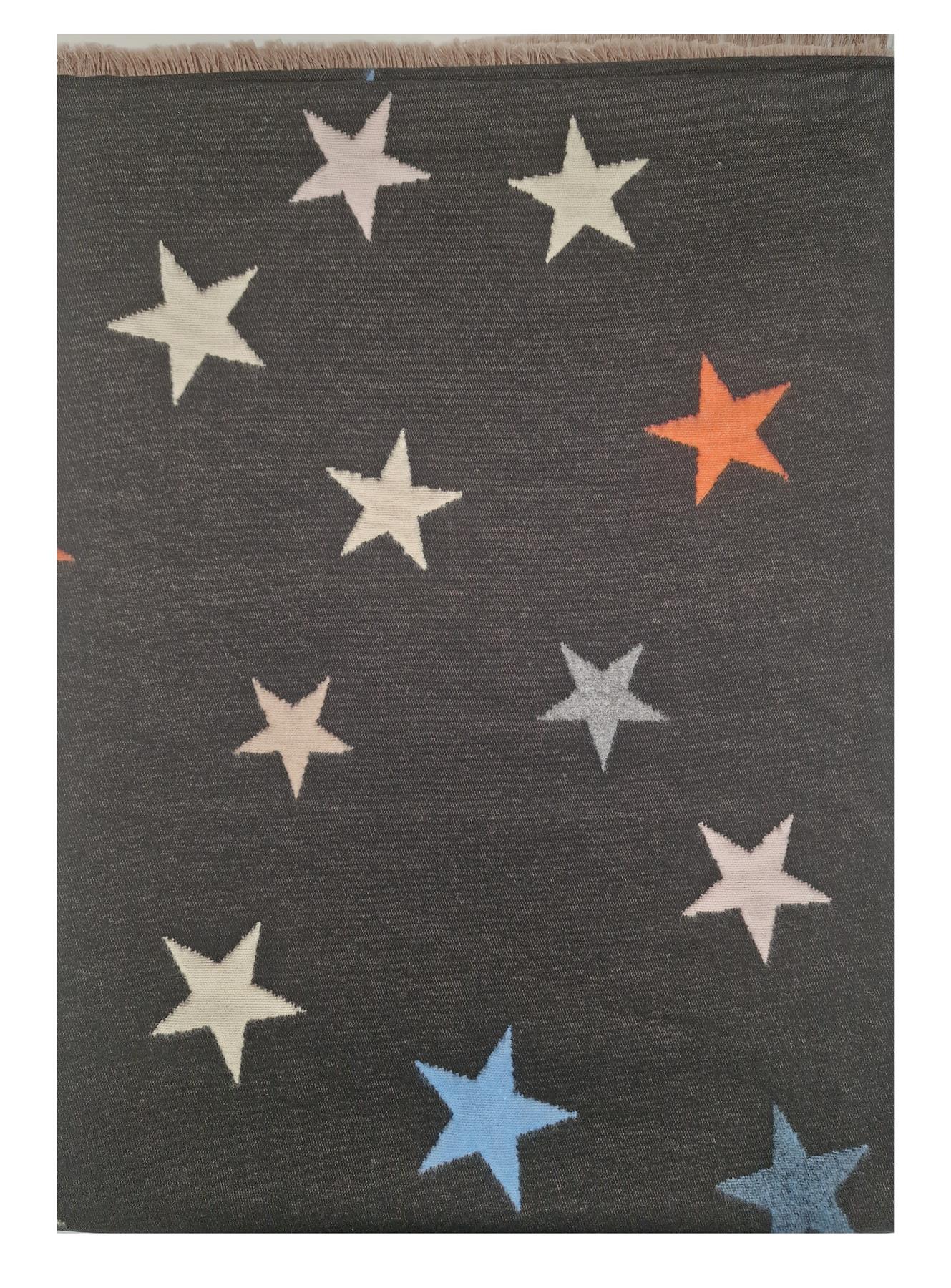 Hazy Blue Womens Pashmina Feel Scarf - Star