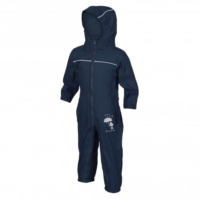 Hazy Blue Rain Drop Waterproof All In One Rain Puddle Suit